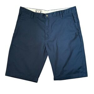Volcom Men's Chino Shorts Navy Blue Flat Front Size 36